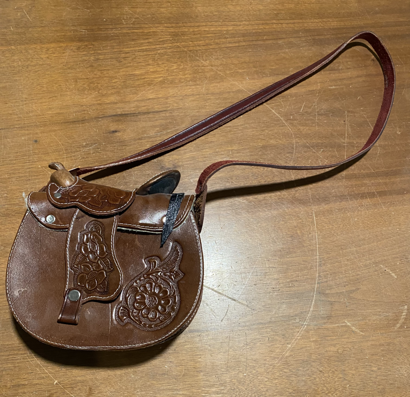 Sold at Auction: Charming Horse Saddle Handmade Vintage Leather Handbag