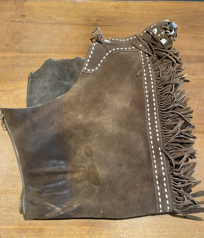 Brown Suede Chaps With Fringe